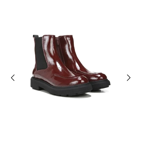Franco Sarto Burgundy Lug sole Chelsea Boots Franco Sarto Riddick Burgundy Patent Leather Chelsea Ankle  main image 4